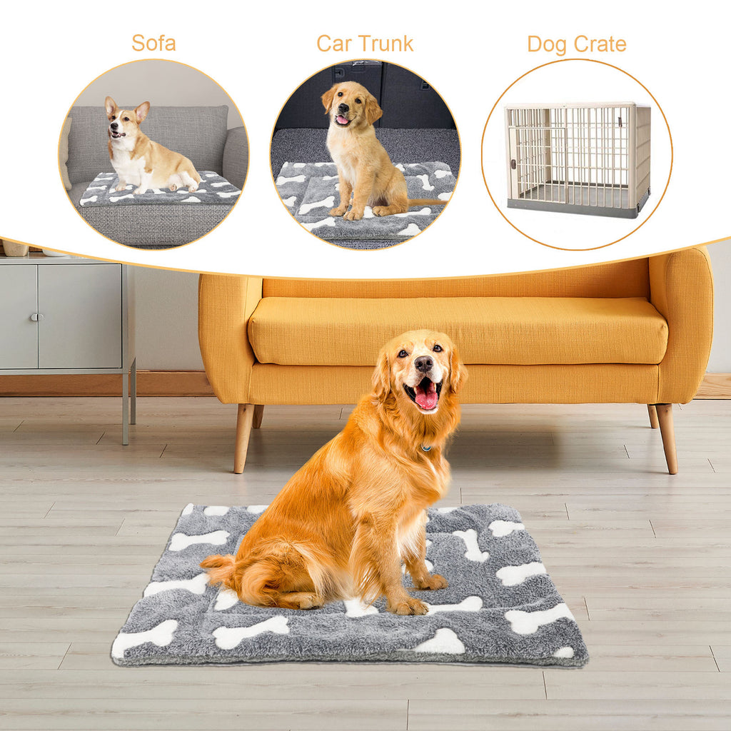 Washable Self-Warming Dog & Cat Bed Mat – Soft Fleece Crate and Kennel Pad