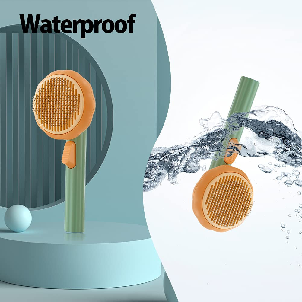 Pet Pumpkin Slicker Brush – Self-Cleaning Grooming Brush for Dogs, Cats & Small Pets