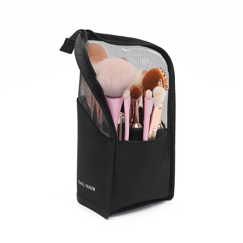 Foldable Stand-Up Makeup Brush Case – Waterproof Travel Cosmetic Bag