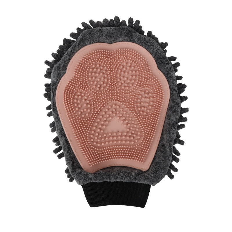 Pet Grooming Glove 2-Sided Bathing Brush – Dog & Cat Brushing, Massaging & Drying Tool