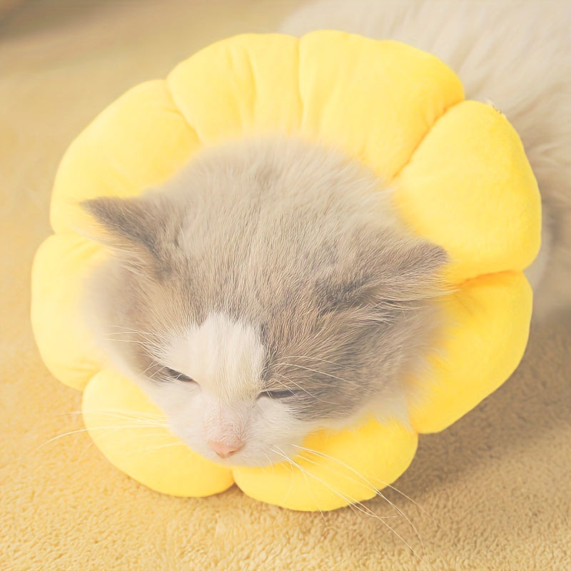 Adjustable Pet Recovery Collar – Sunflower Cone for Wound Healing & Surgery
