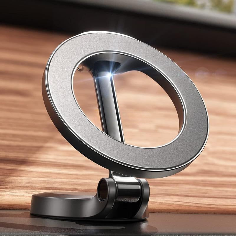 Magnetic Dashboard Phone Holder for Car – Foldable All-Metal Mount