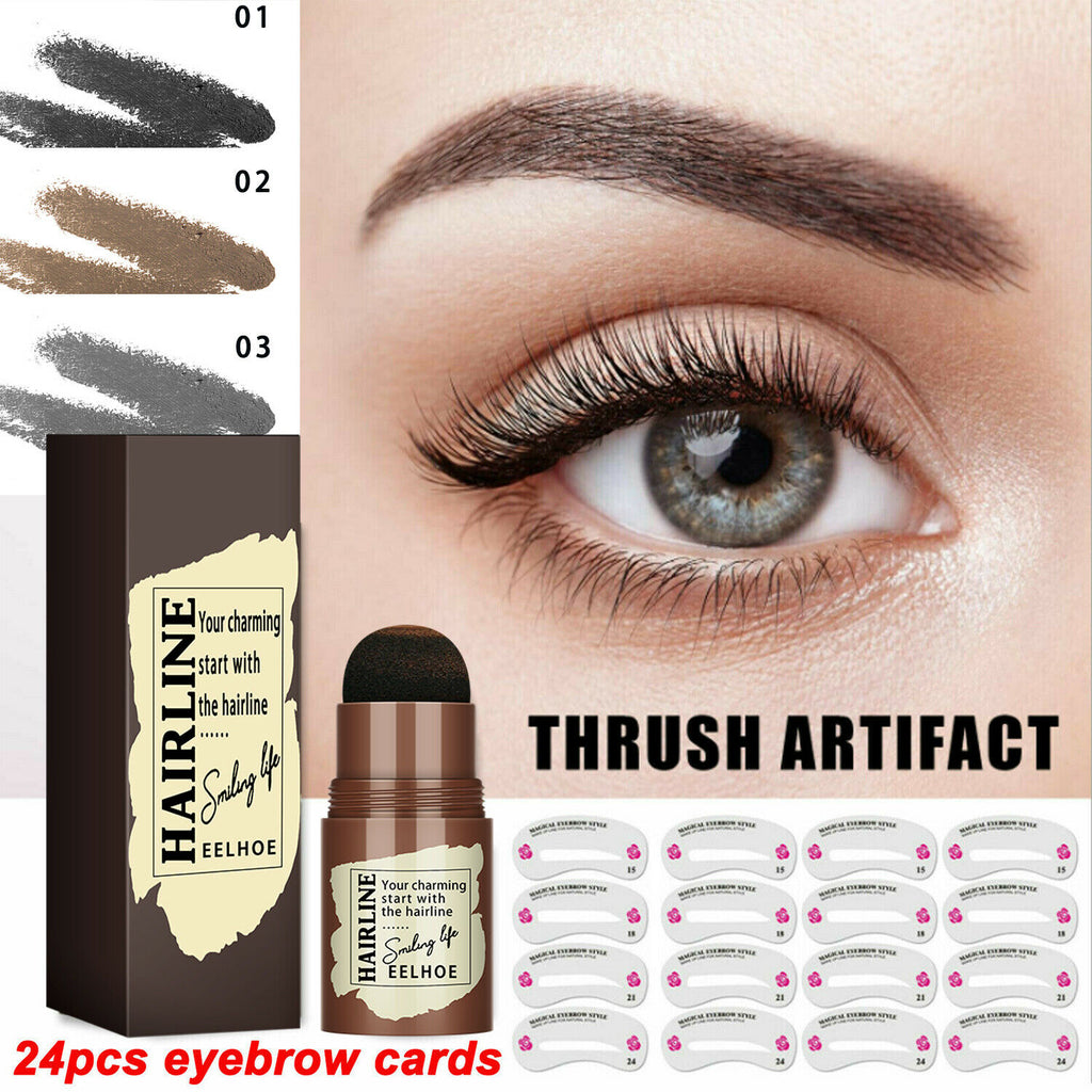 Reusable Eyebrow Stamp & Stencil Kit – 24 Styles