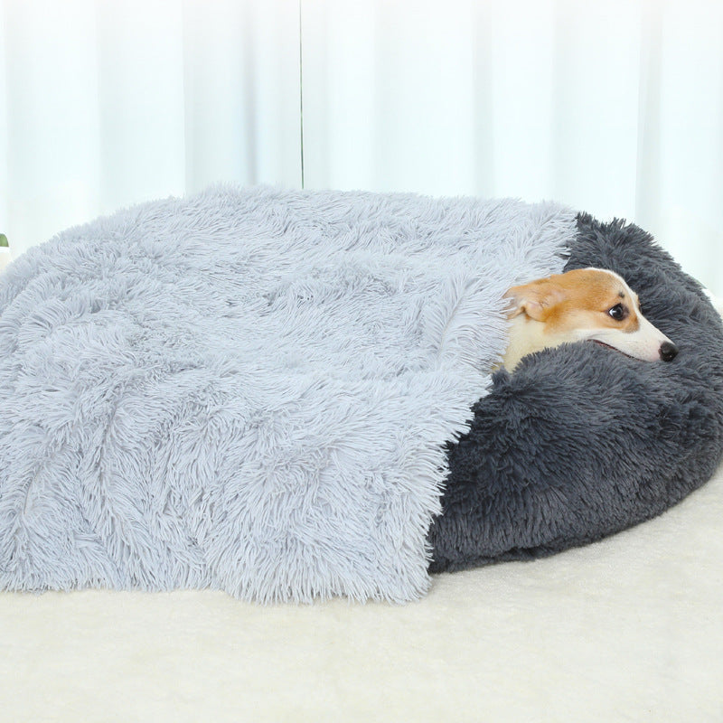 Plush Dog Bed Mat with Removable Cover