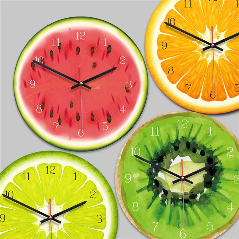 Fresh Fruit Lemon Wall Clock for Kitchen & Home Décor