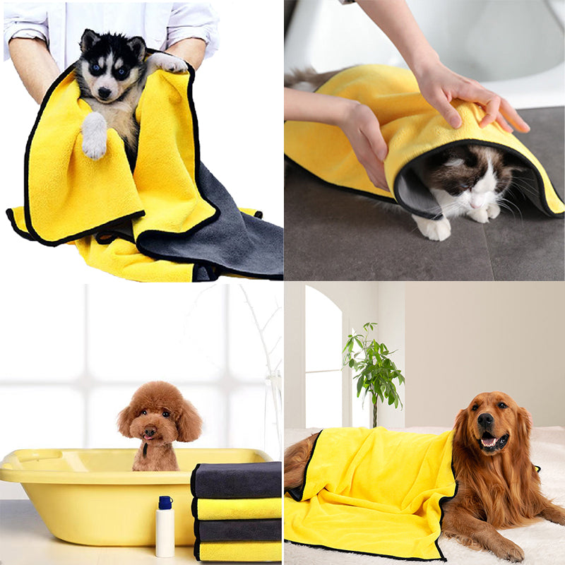 Quick-Dry Microfiber Dog Towel – Soft Super Absorbent Pet Bath Towel for Dogs & Cats