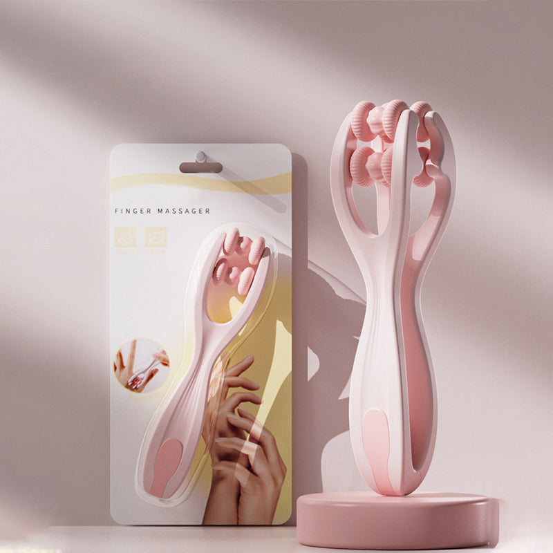 Dual-Row Finger Massager Roller – Portable Massage Tool