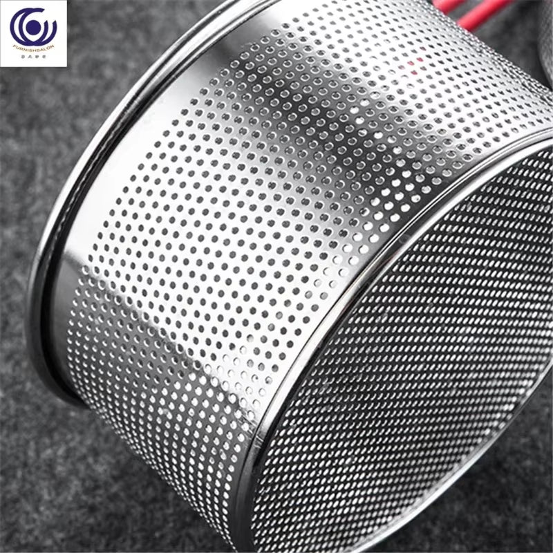 Stainless Steel Noodle Scoop with Long Handle for Boiling & Frying