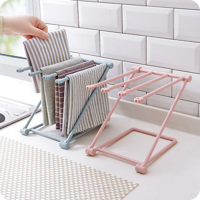 Multi-Purpose Foldable Dishcloth Shelf – Compact Kitchen Organizer