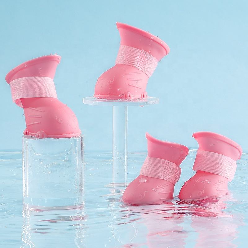 Waterproof Dog Rain Boots – Non-Slip Silicone Pet Shoes (4-Pack)