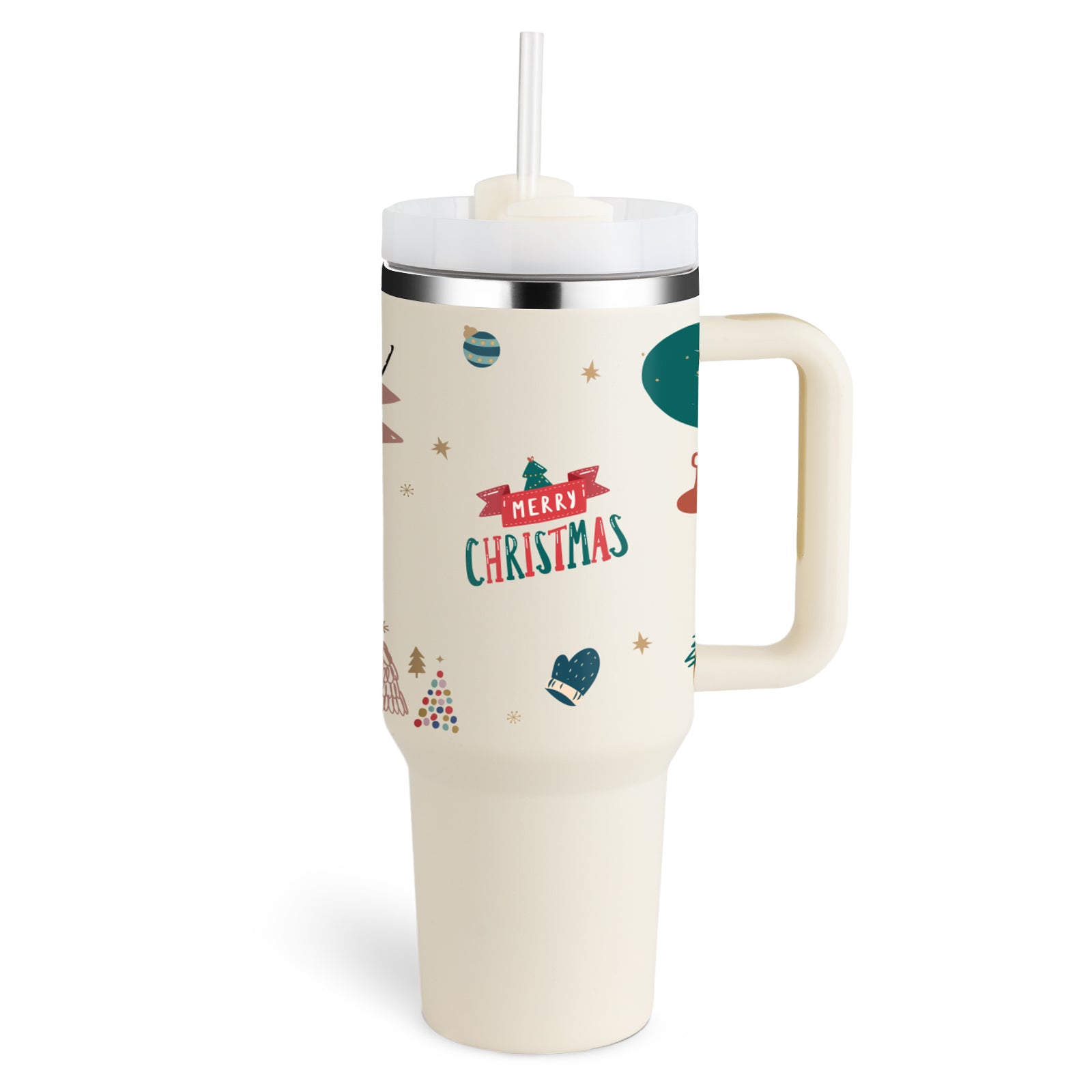 Premium 40oz Insulated Tumbler with Handle & Straw – Stainless Steel Vacuum Mug for Travel & Gifting