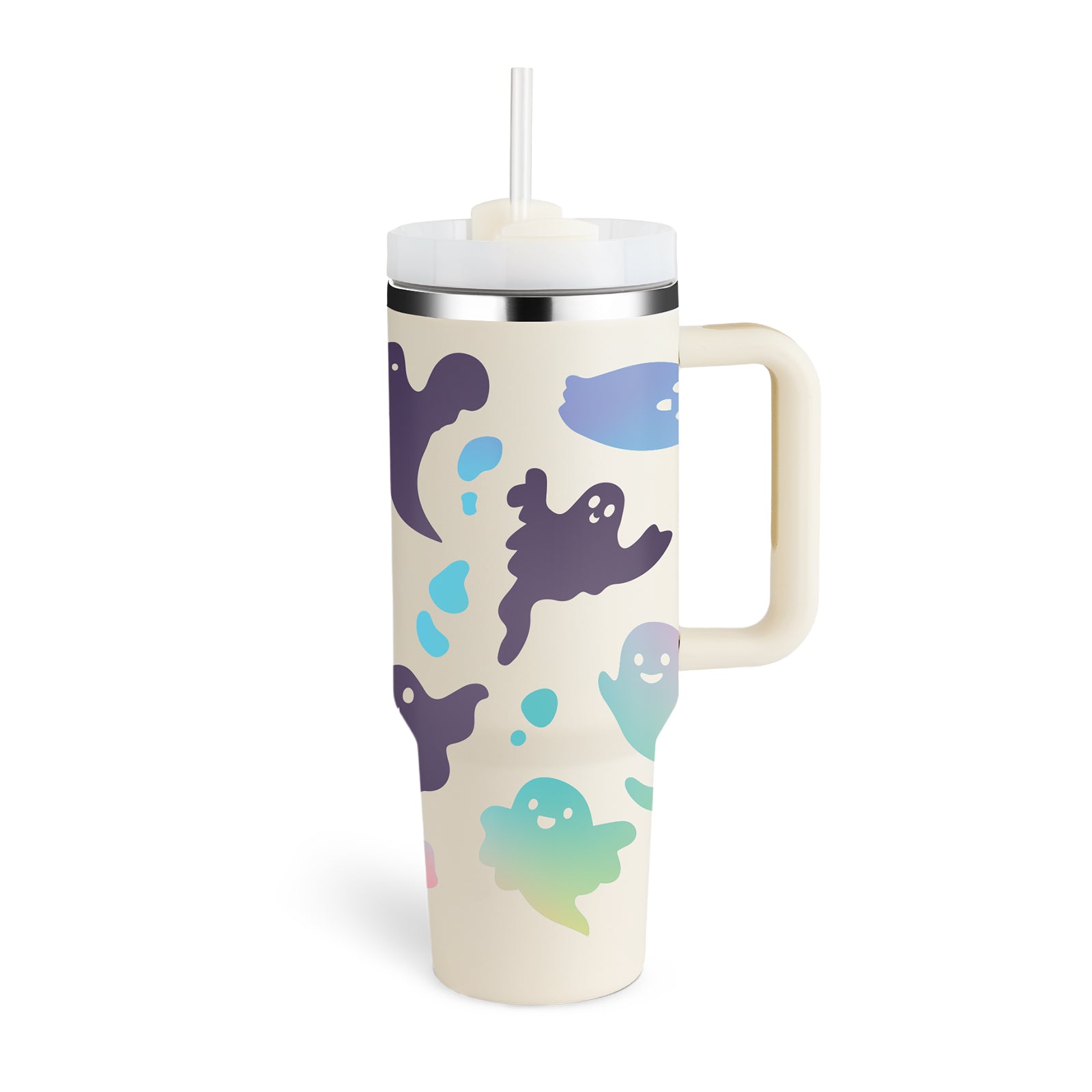 Premium 40oz Insulated Tumbler with Handle & Straw – Stainless Steel Vacuum Mug for Travel & Gifting