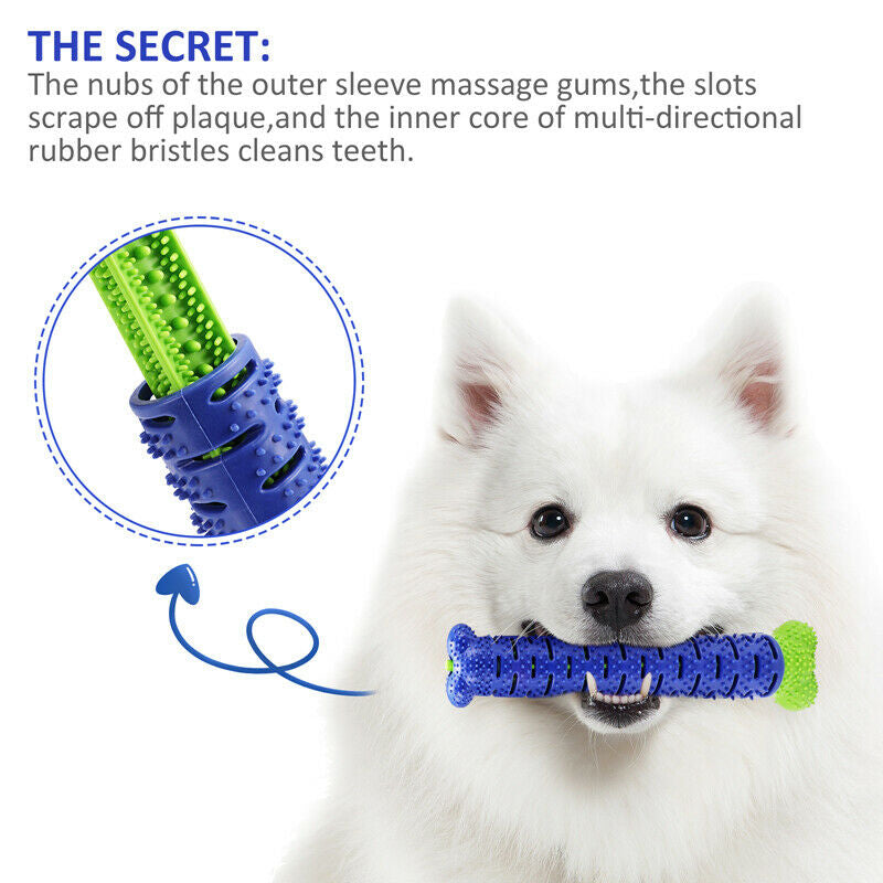 Silicone Dog Chew Toothbrush Toy – Molar Cleaning & Dental Care Stick