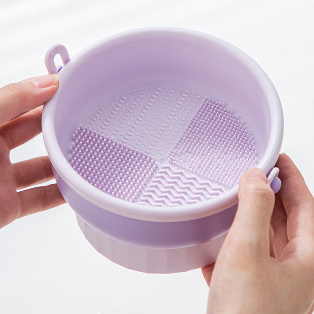 Makeup Brush Cleaning Bowl & Drying Rack Set