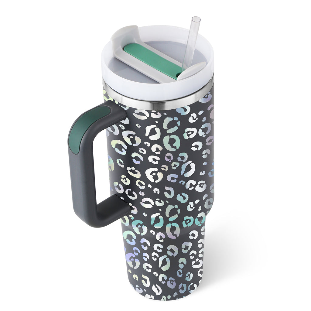 Premium 40oz Insulated Tumbler with Handle & Straw – Stainless Steel Vacuum Mug for Travel & Gifting