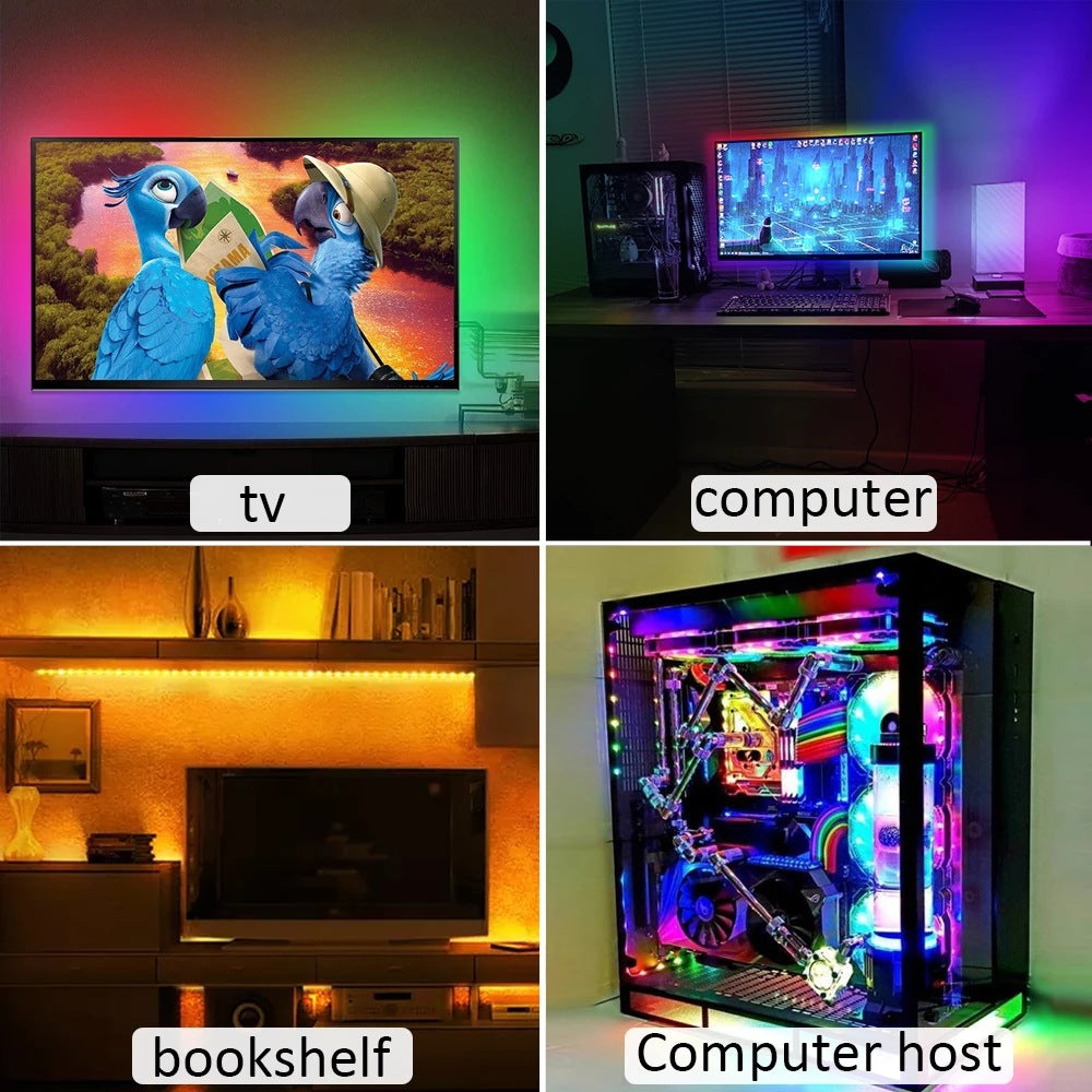USB LED TV Background Lighting – RGB Strip Lights for Home Décor