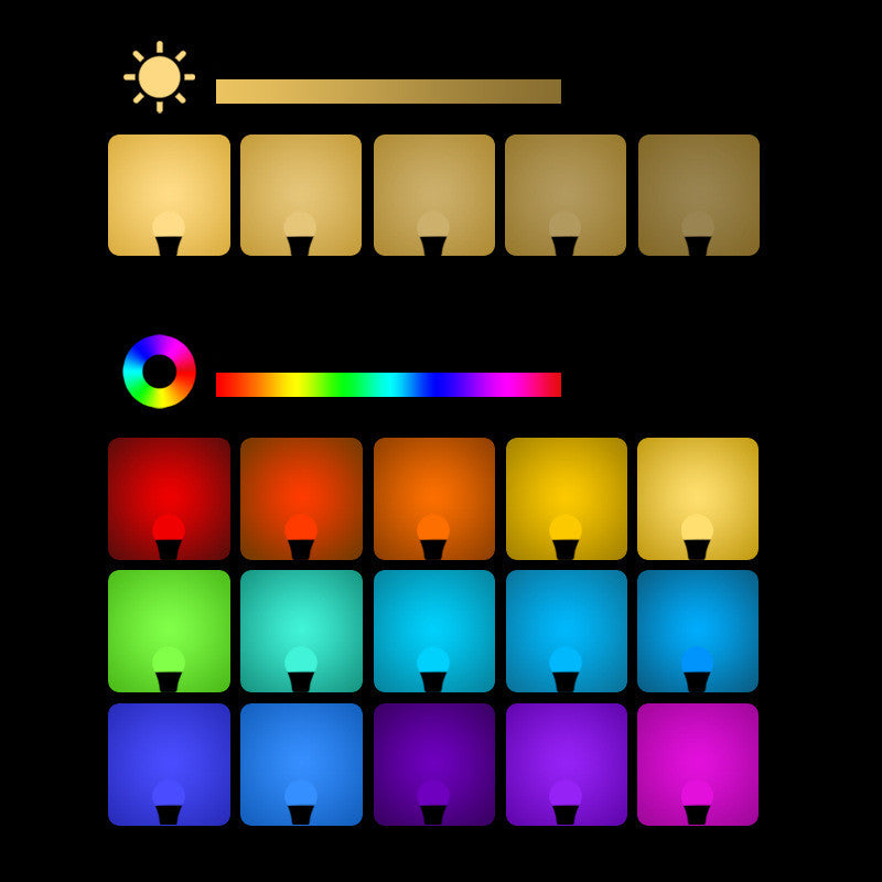 Color-Changing LED Bulb – 16 Colors, Remote Controlled, Indoor Smart Dimming