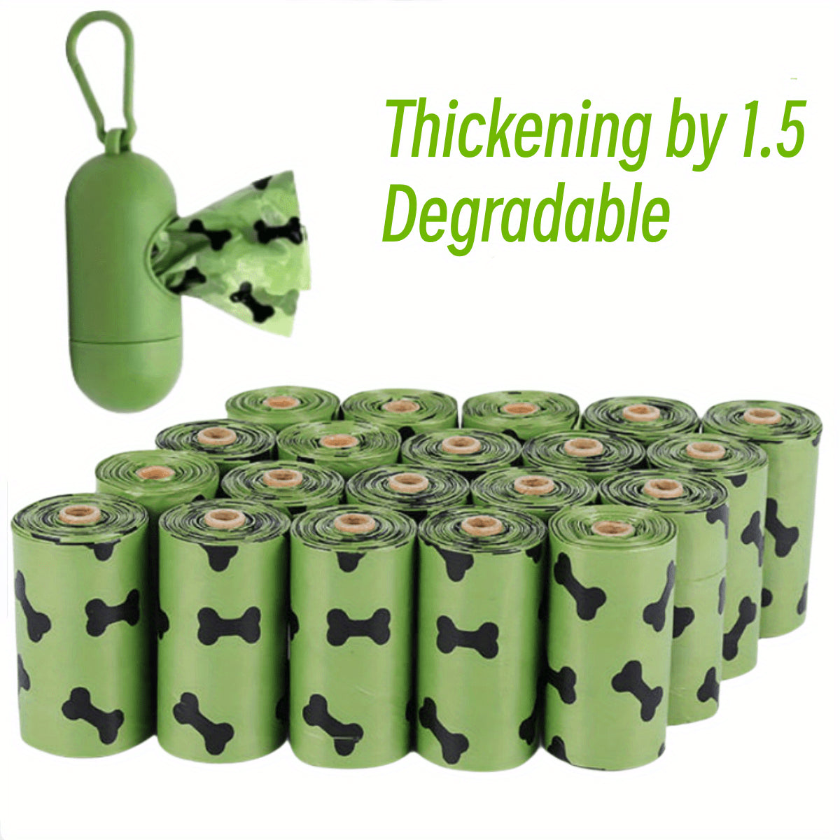 Biodegradable Dog Waste Bags with Dispenser – Leak-Proof Thickened Poop Bags