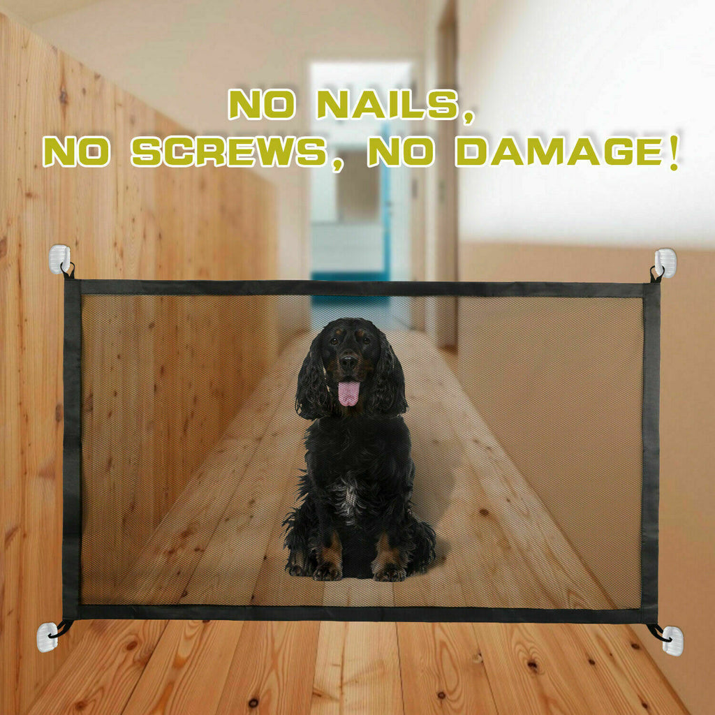 Pet & Baby Safety Gate Mesh Fence – Portable Dog and Cat Guard for Doors and Stairs