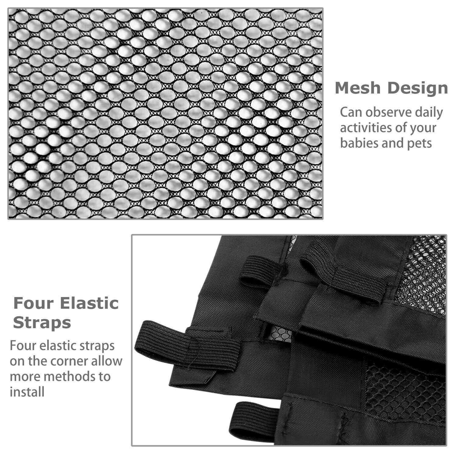 Pet & Baby Safety Gate Mesh Fence – Portable Dog and Cat Guard for Doors and Stairs