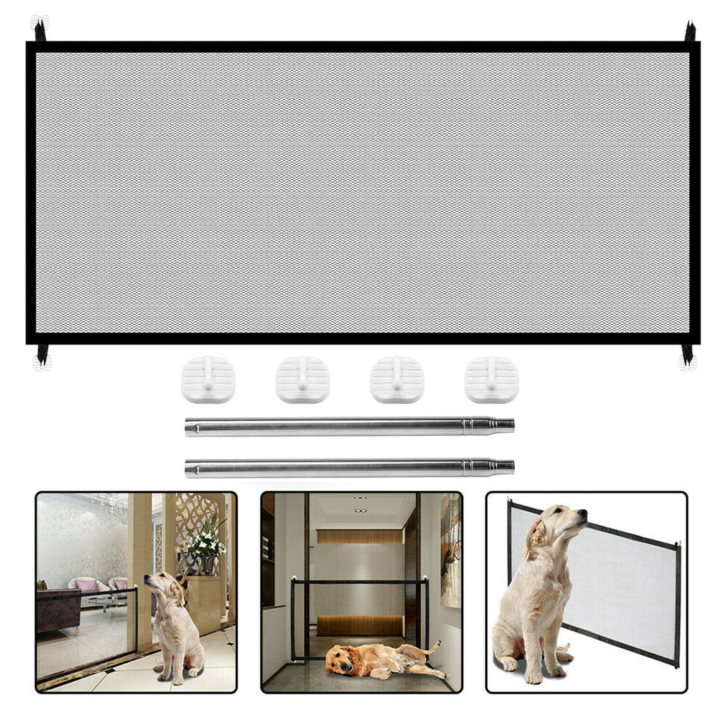 Pet & Baby Safety Gate Mesh Fence – Portable Dog and Cat Guard for Doors and Stairs