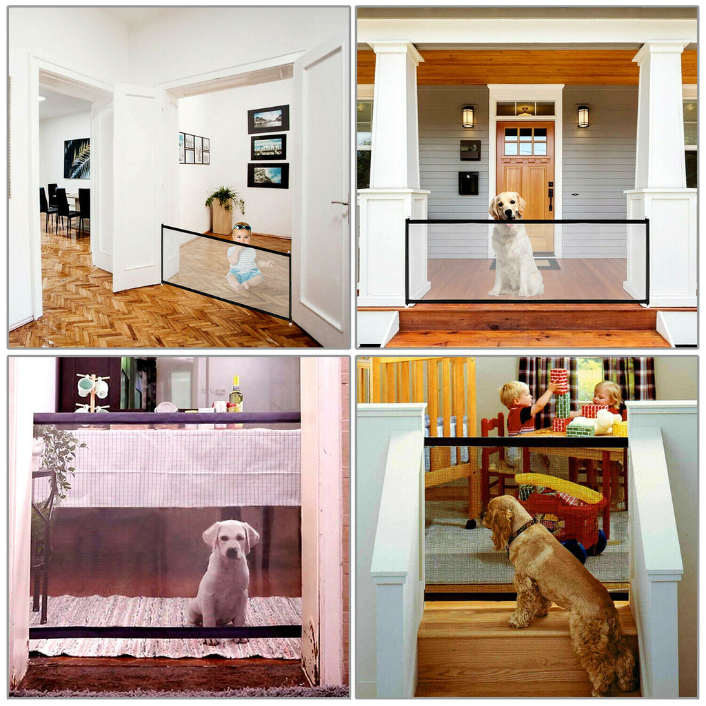 Pet & Baby Safety Gate Mesh Fence – Portable Dog and Cat Guard for Doors and Stairs