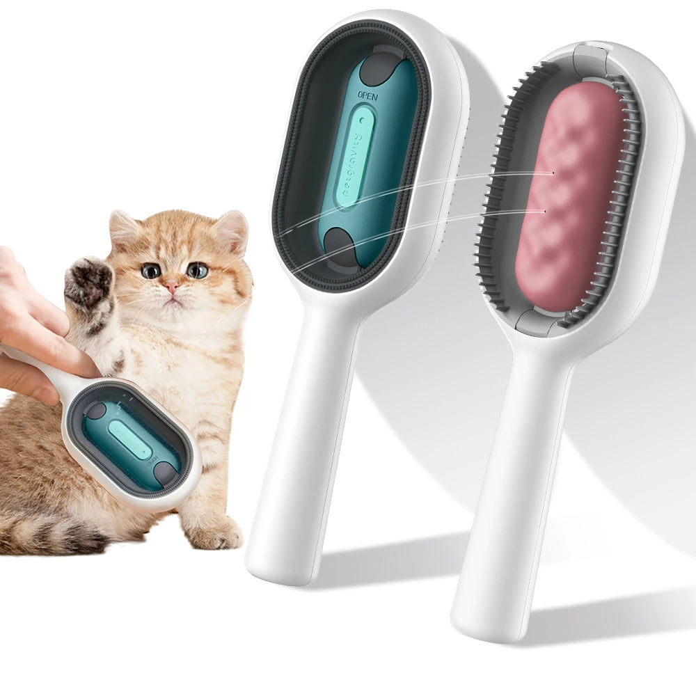 Cat Hair Brush with Water – Sticky Double-Sided Grooming Comb for Cats & Dogs