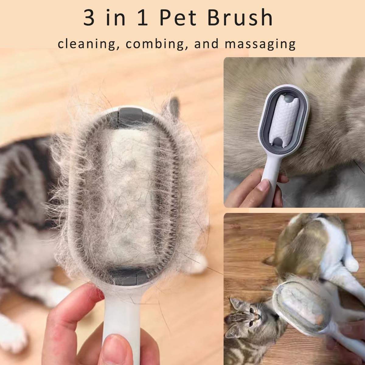 Cat Hair Brush with Water – Sticky Double-Sided Grooming Comb for Cats & Dogs