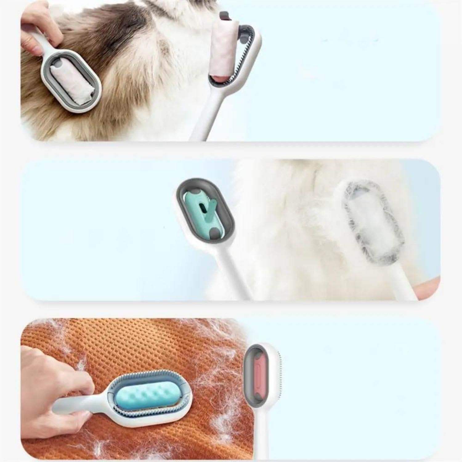 Cat Hair Brush with Water – Sticky Double-Sided Grooming Comb for Cats & Dogs