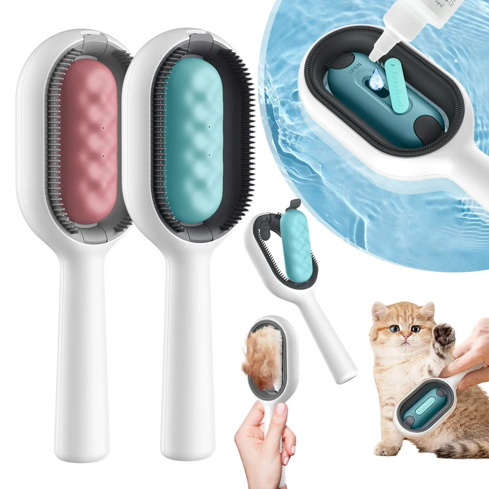 Cat Hair Brush with Water – Sticky Double-Sided Grooming Comb for Cats & Dogs