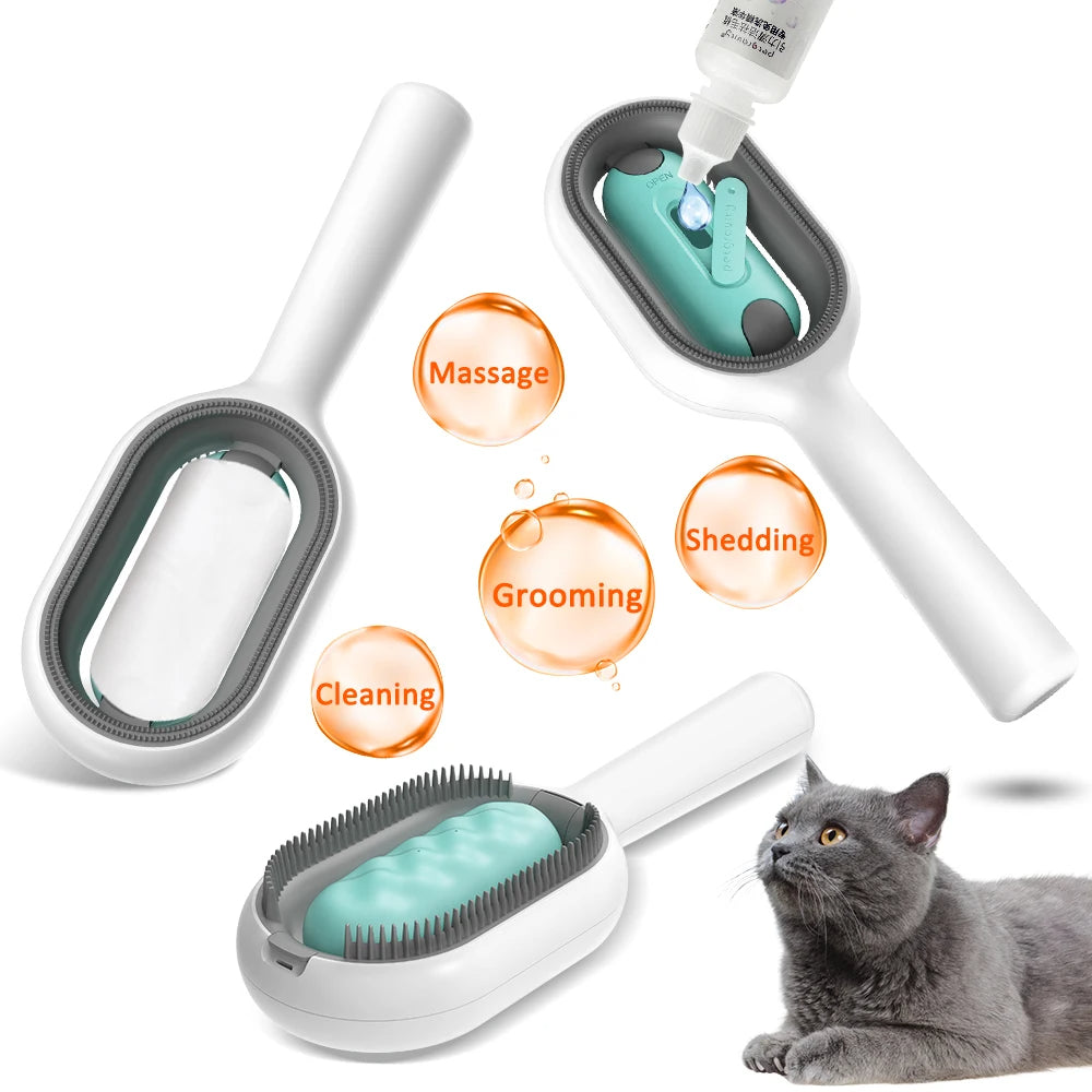 Cat Hair Brush with Water – Sticky Double-Sided Grooming Comb for Cats & Dogs