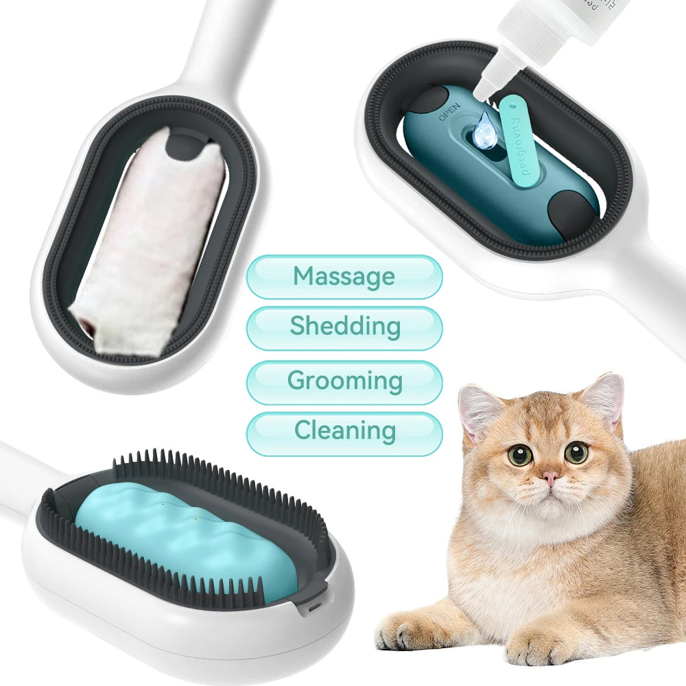 Cat Hair Brush with Water – Sticky Double-Sided Grooming Comb for Cats & Dogs