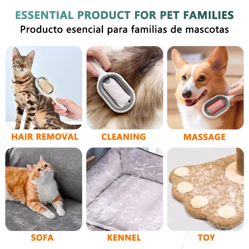 Cat Hair Brush with Water – Sticky Double-Sided Grooming Comb for Cats & Dogs