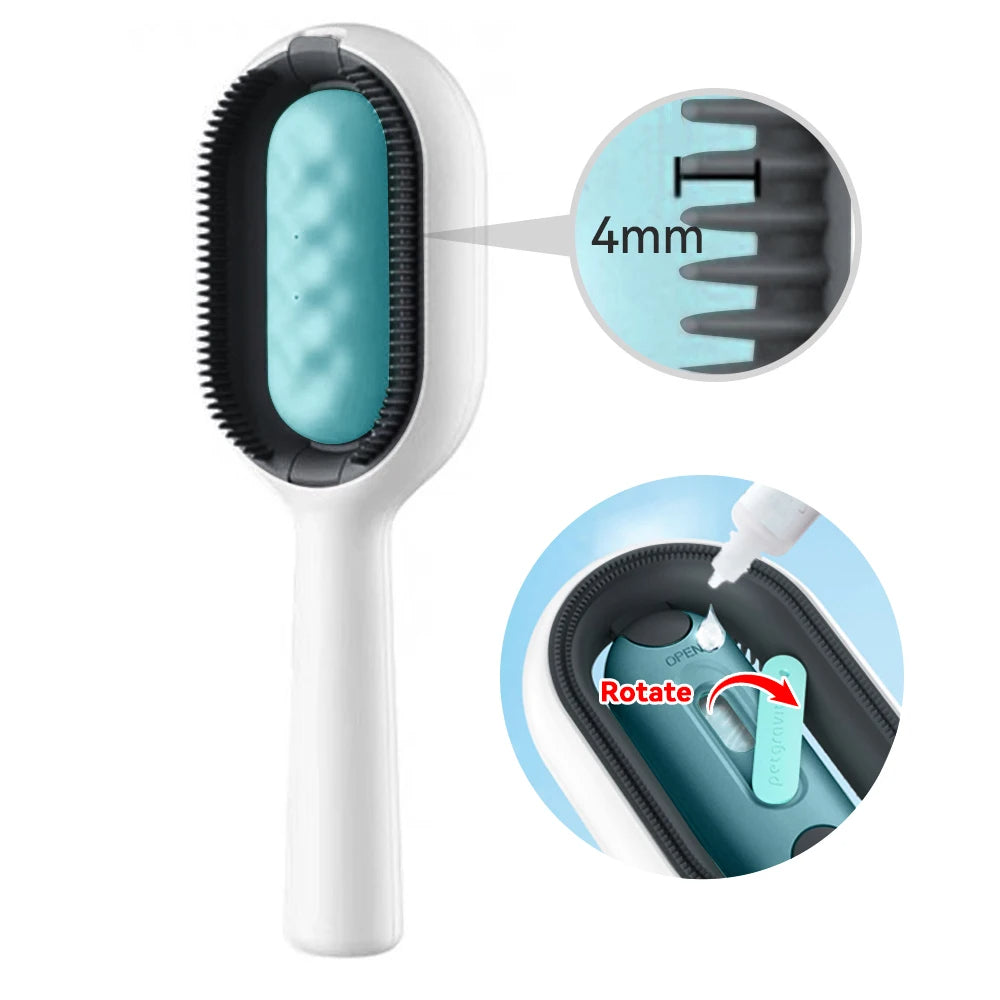 Cat Hair Brush with Water – Sticky Double-Sided Grooming Comb for Cats & Dogs