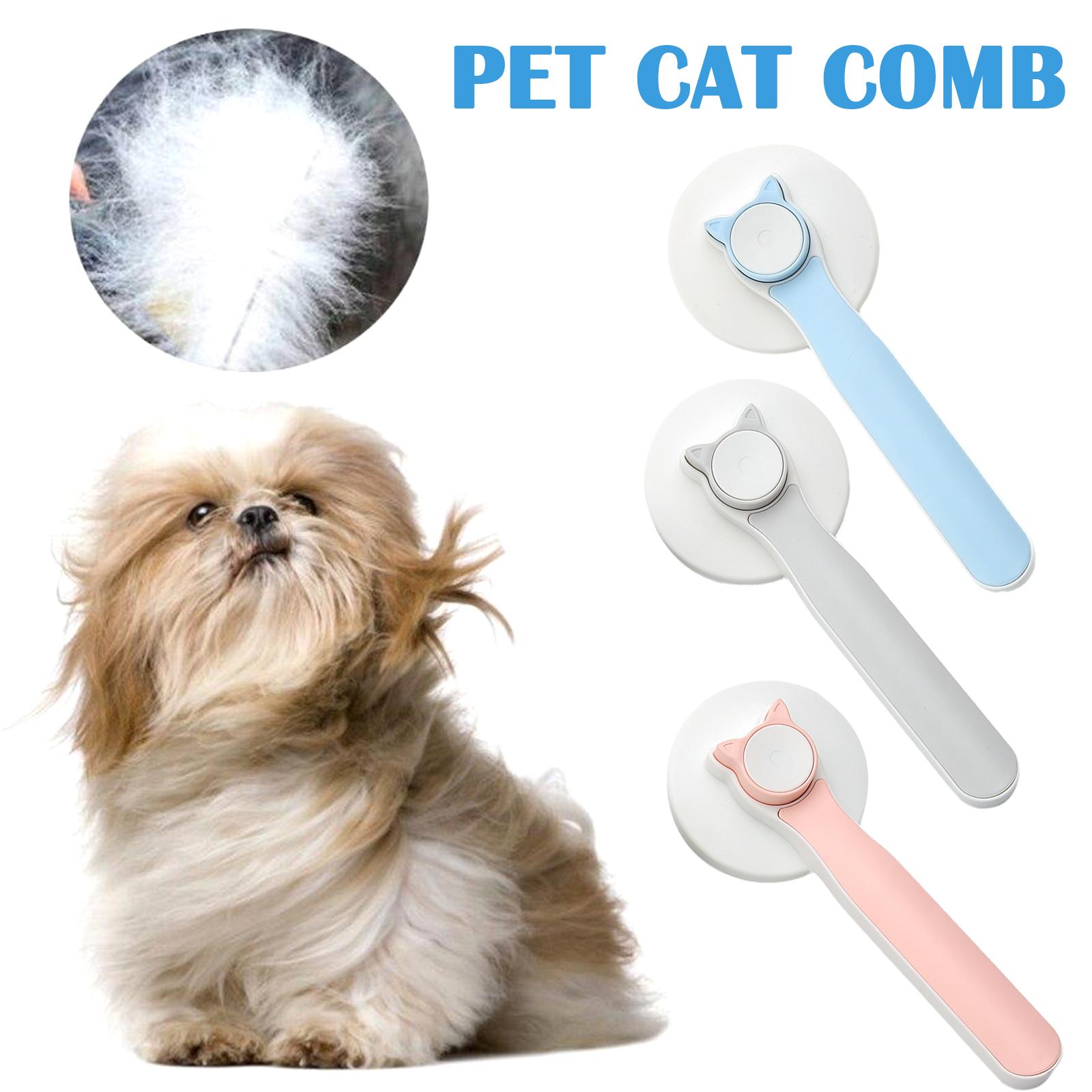 Pet Grooming Brush with One-Button Hair Release – For Long & Short Coats