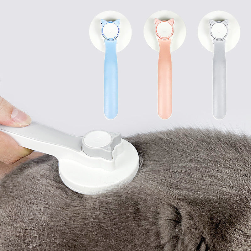 Pet Grooming Brush with One-Button Hair Release – For Long & Short Coats