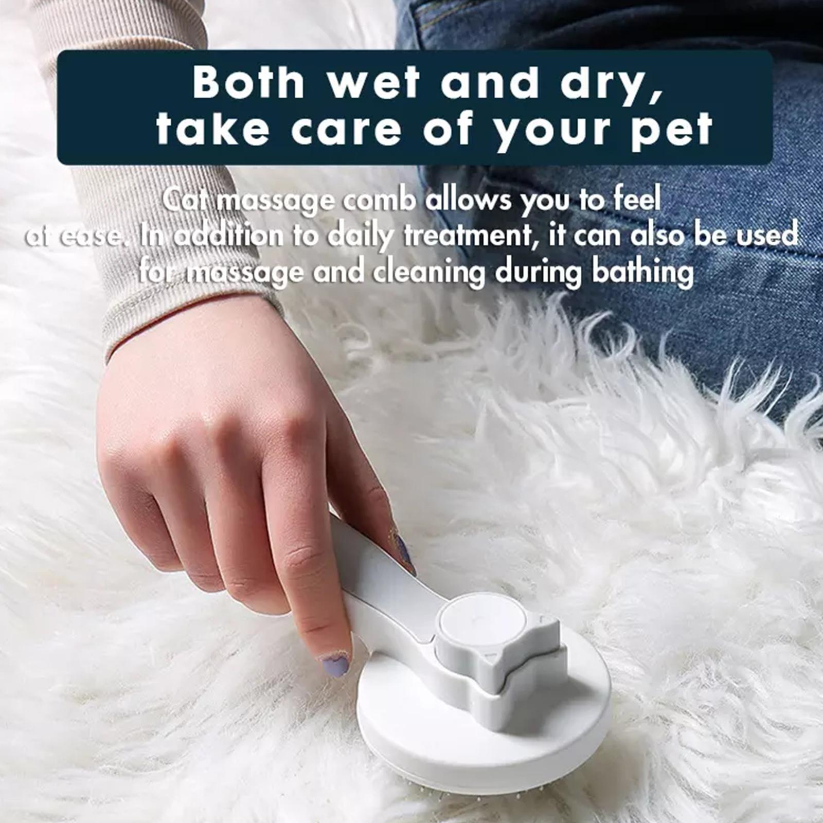 Pet Grooming Brush with One-Button Hair Release – For Long & Short Coats