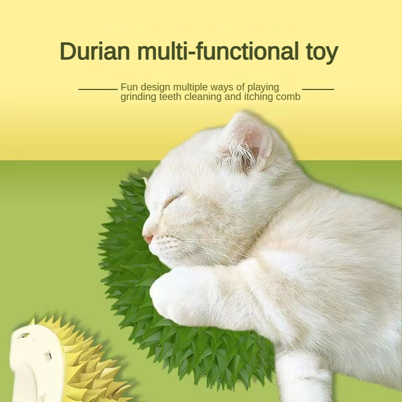 Cat Wall Groomer Scratcher – Durian Massage Brush for Self-Grooming & Play