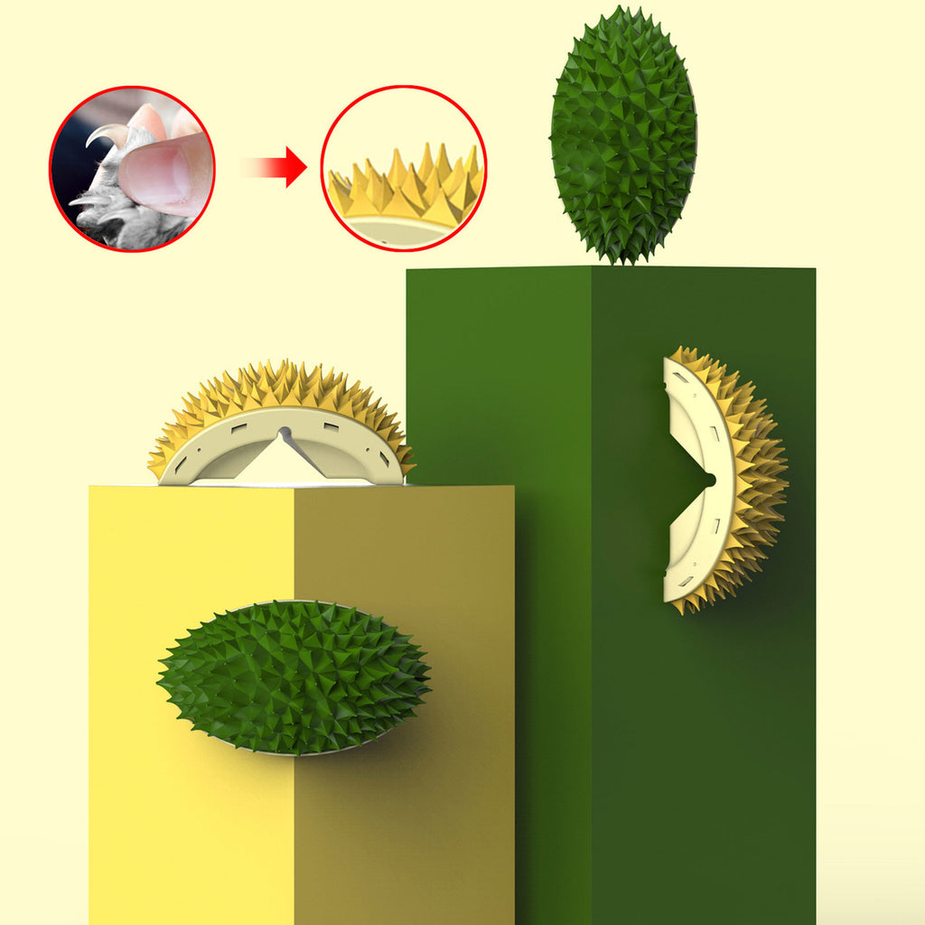 Cat Wall Groomer Scratcher – Durian Massage Brush for Self-Grooming & Play
