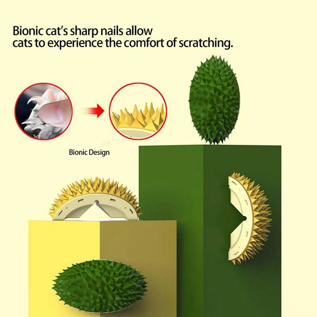 Cat Wall Groomer Scratcher – Durian Massage Brush for Self-Grooming & Play