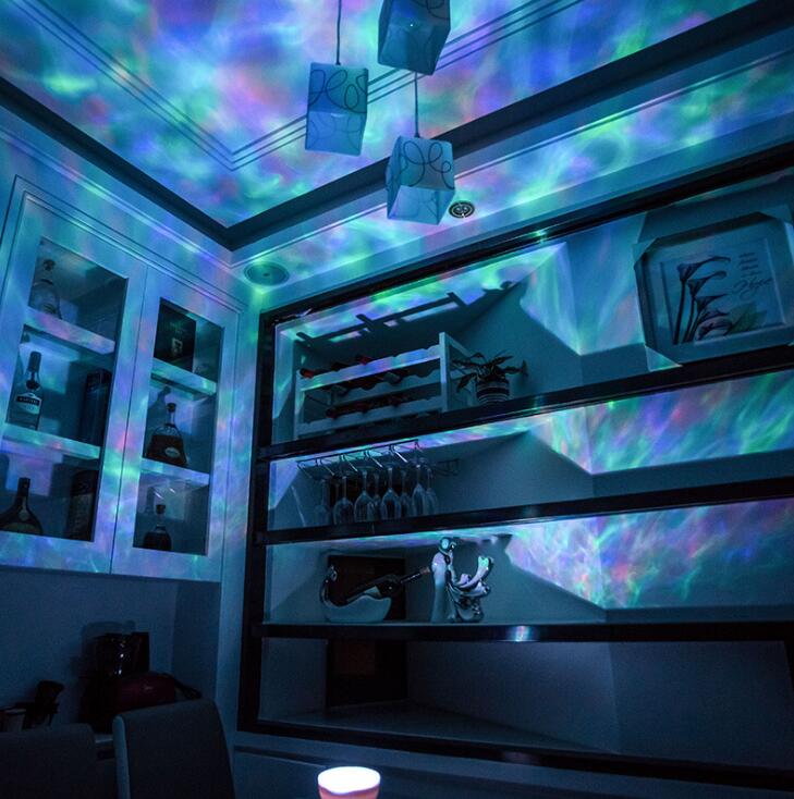 LED Ocean Wave Projector – Rotating Night Light with Colorful Waves