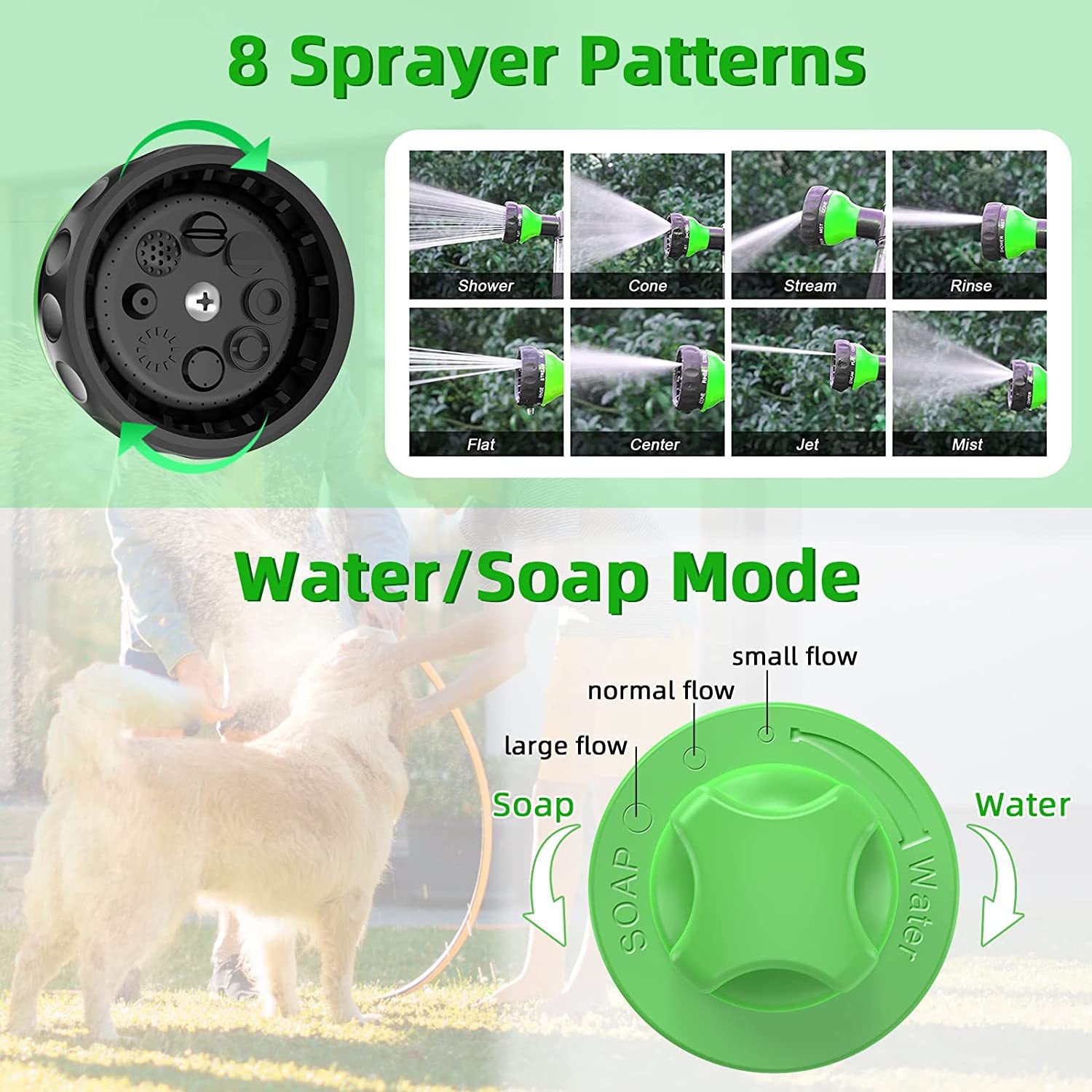 Pet Shower Sprayer with Brush – High-Pressure Dog Bath & Grooming Tool