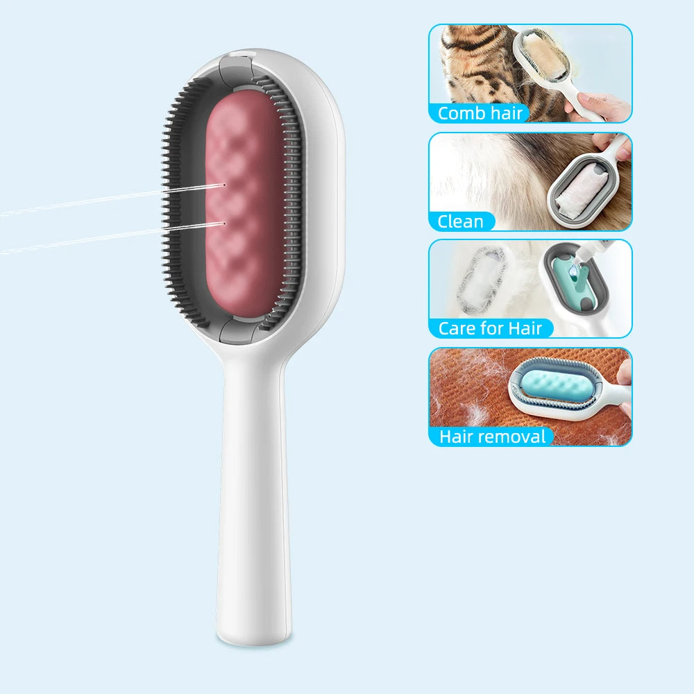 Cat Hair Brush with Water – Sticky Double-Sided Grooming Comb for Cats & Dogs