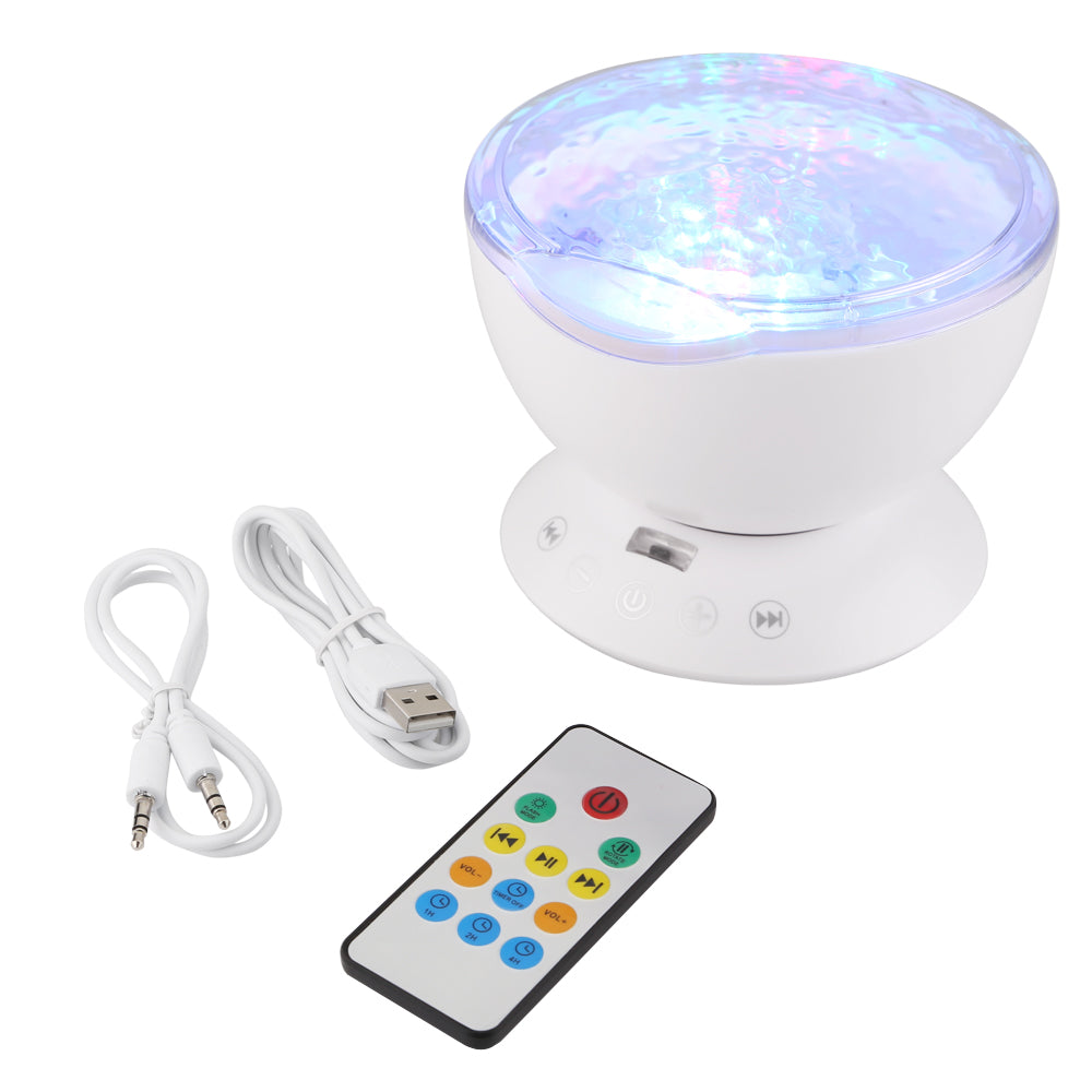 LED Ocean Wave Projector – Rotating Night Light with Colorful Waves