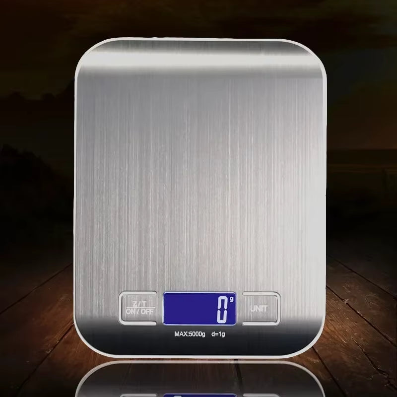 Digital Kitchen Scale with Stainless Steel Platform – 5kg/10kg Multi-Function LCD Food Scale