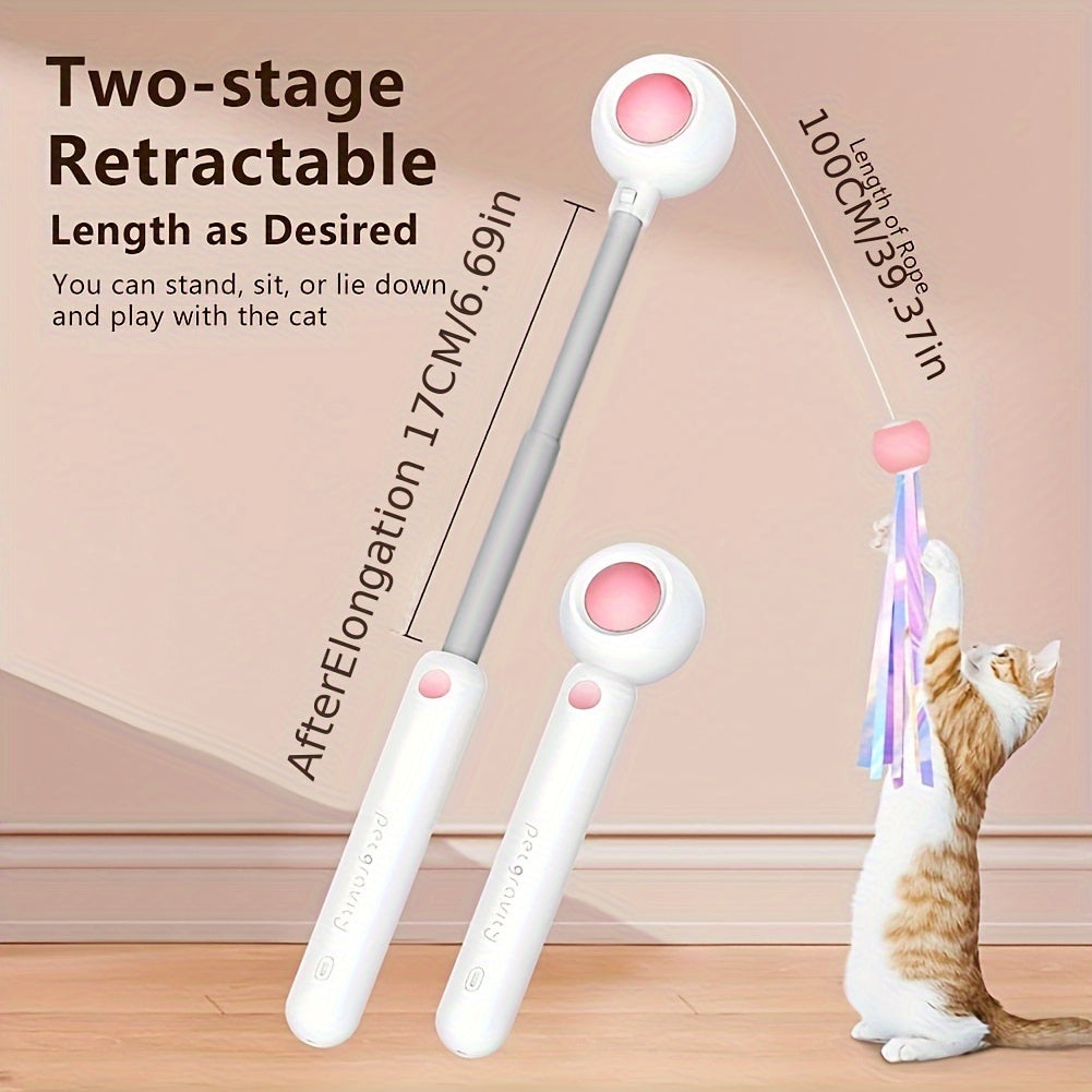 Cat Teaser Stick with Feather Head – Interactive Exercise Toy for Indoor Cats