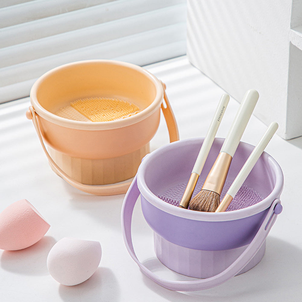 Makeup Brush Cleaning Bowl & Drying Rack Set