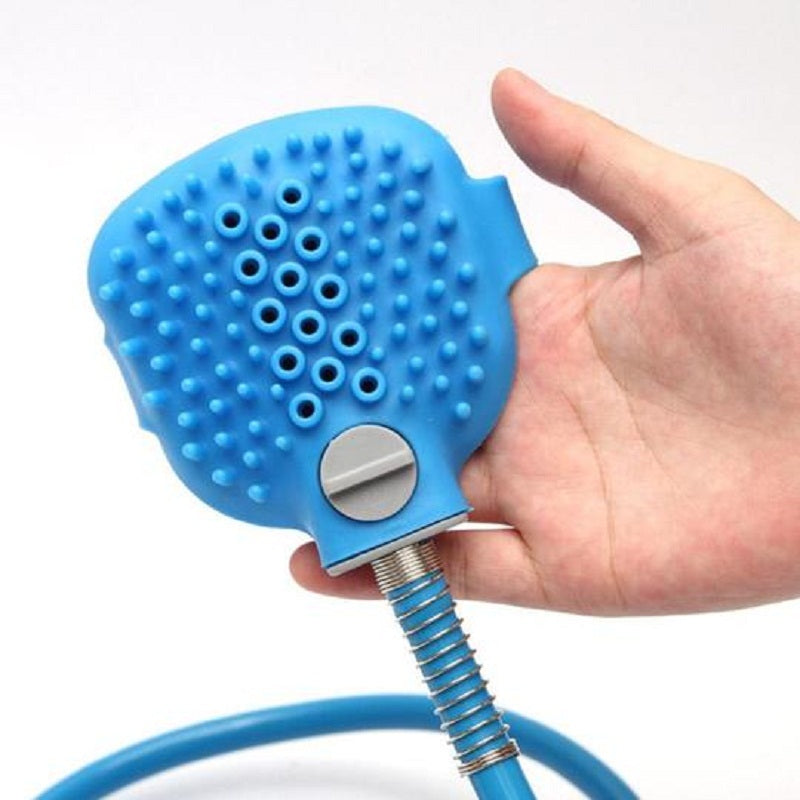 Pet Bathing Brush with Shower Sprayer – Dog & Cat Cleaning Massager Tool
