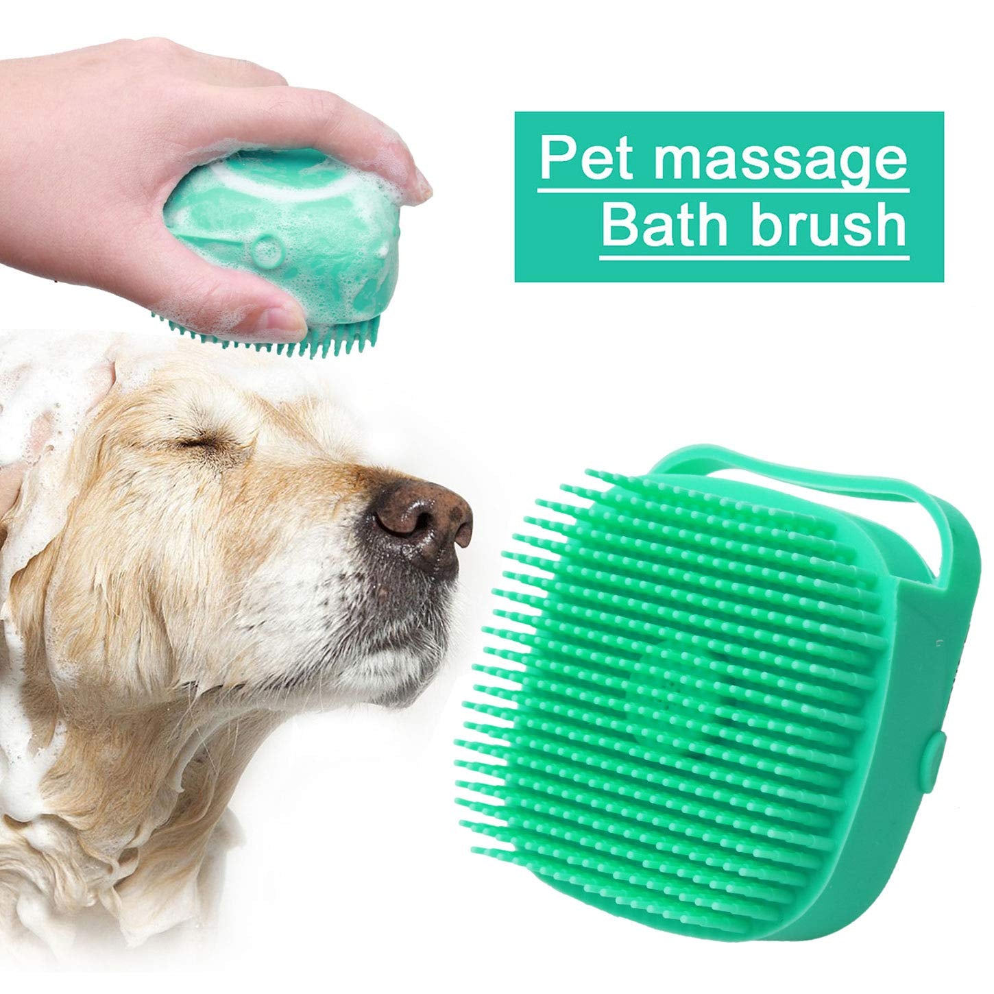 Pet Bath Massage Brush – Soft Silicone Shampoo Grooming Brush