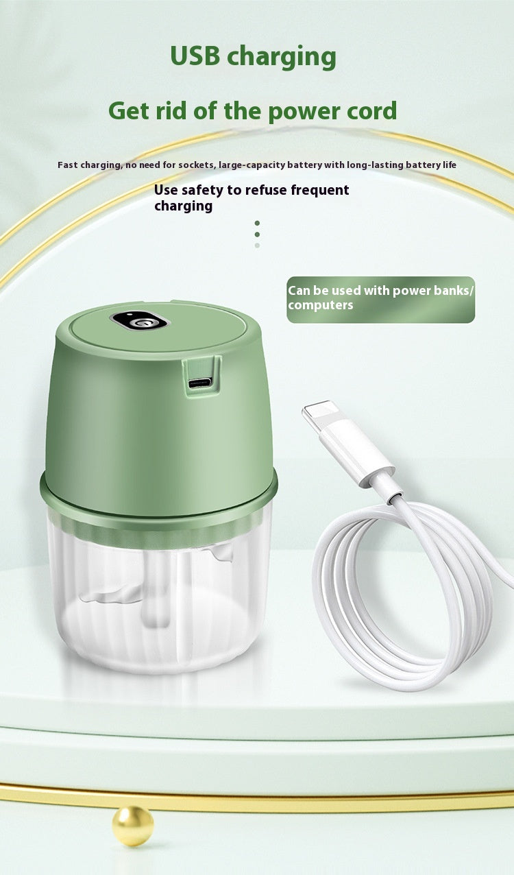Portable USB Rechargeable Electric Garlic Crusher – Wireless Mini Food Chopper & Kitchen Mixer